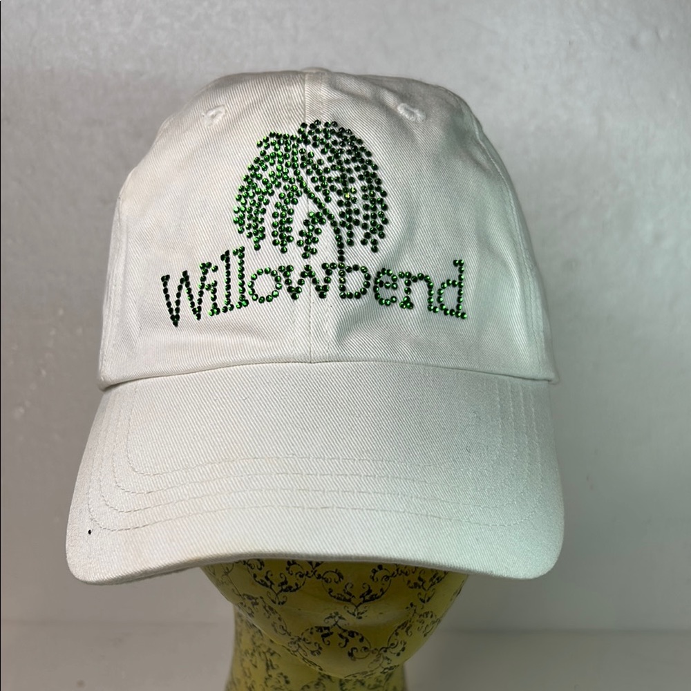 Bling In On white women's cap With  Crystals Willowbend logo